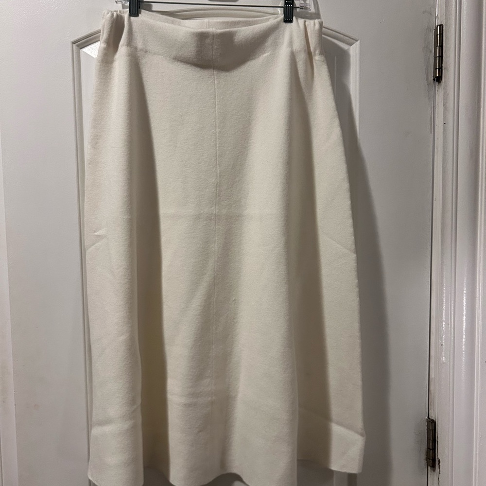 Full Midi Winter White Skirt Ann Taylor